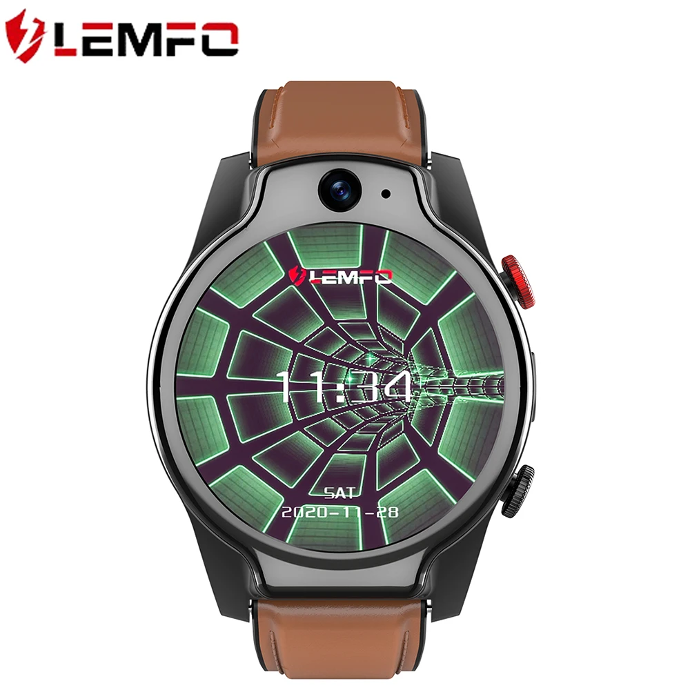 New Arrival LEMFO LEM14 android 10 dual cameras 1100mah battery blue tooth 5.0 smart watch with IP68 waterproof