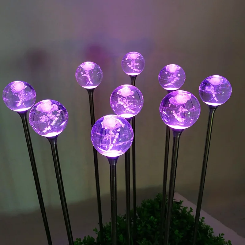 Height80m Dia60mm acrylic ball led rose landscape light for outdoor square lighting decoration
