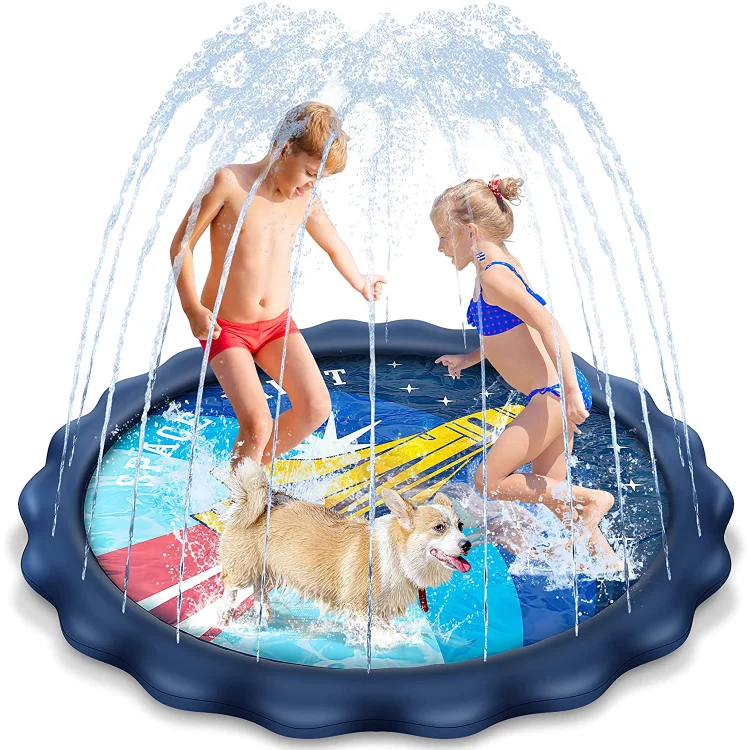 Sprinkler Water Play Giant Rainbow Sprazing Mat Play Fun Commercial Splash Pad For Kid Multisizes