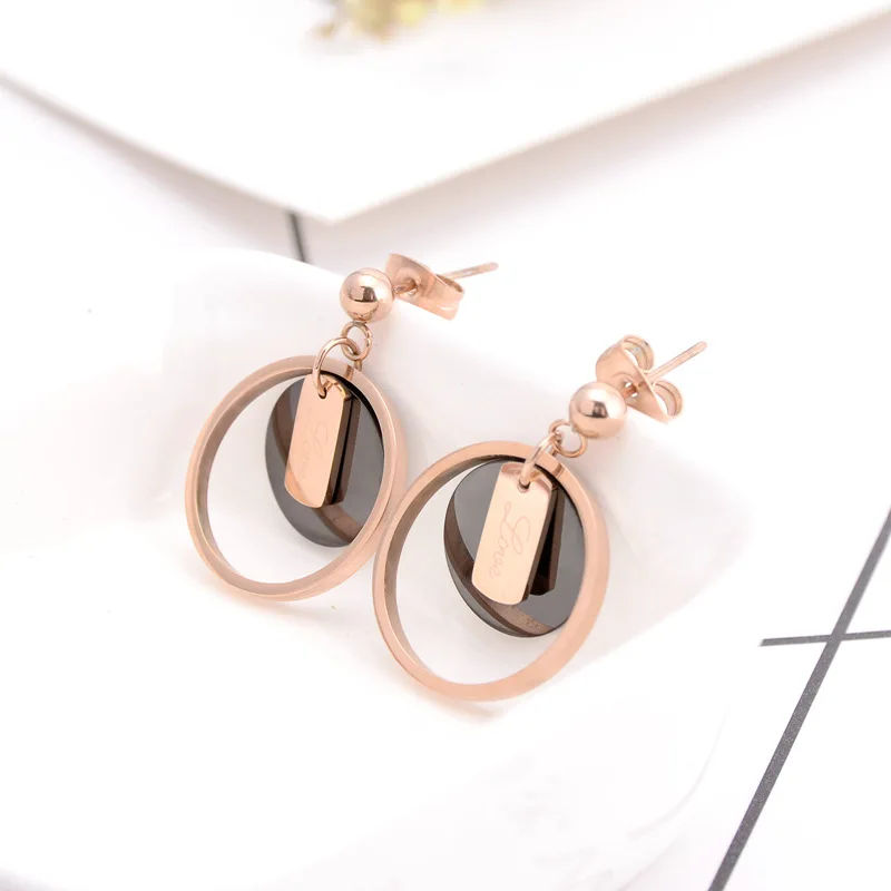 Earrings Stainless Steel Jewelry Amazon Hot Sale Personalized Big Round Stainless Steel Earring