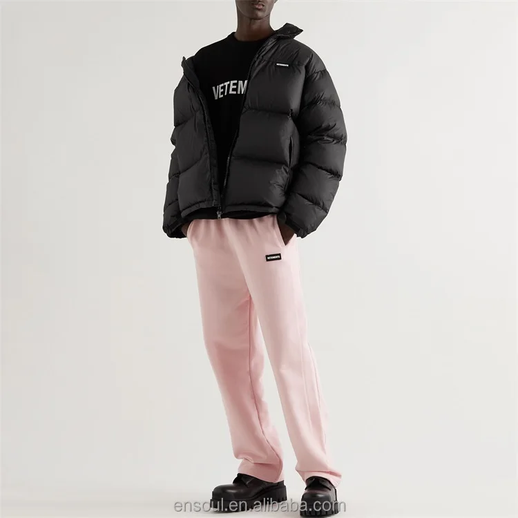 OEM Fashion windproof down quilted winter custom embroidered logo bubble puffer jacket for mens