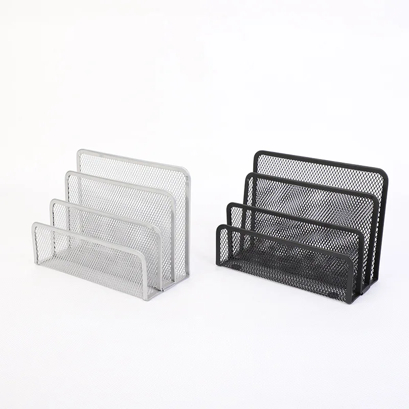 Office Supplies Metal Mesh 4 Section Desktop Letter Holder