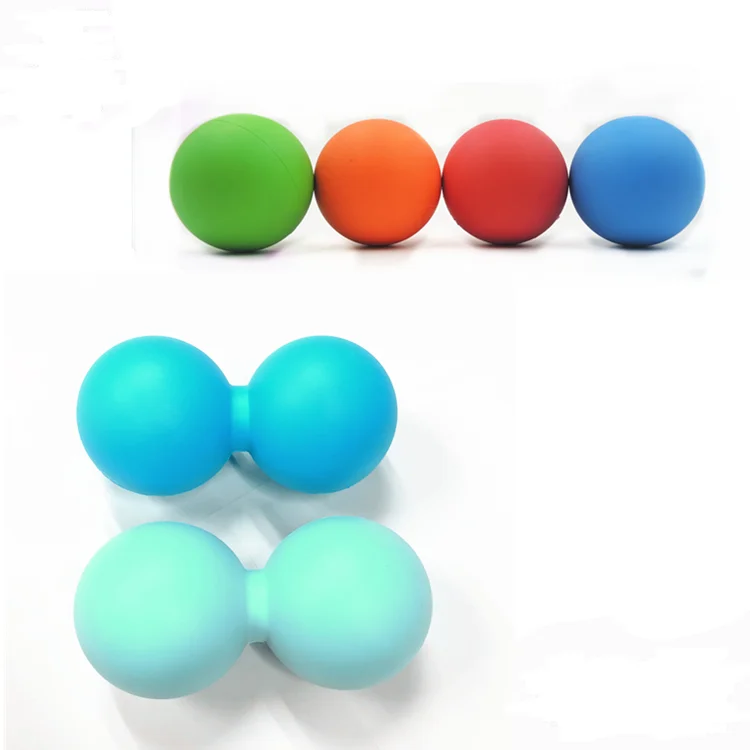 double rubber ball handle ball for body massage
