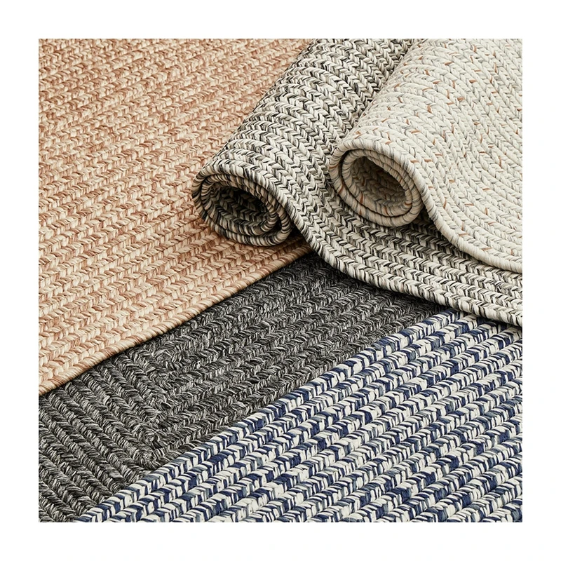 PP braided woven outdoor floor rugs mats carpets for patio outdoor furniture