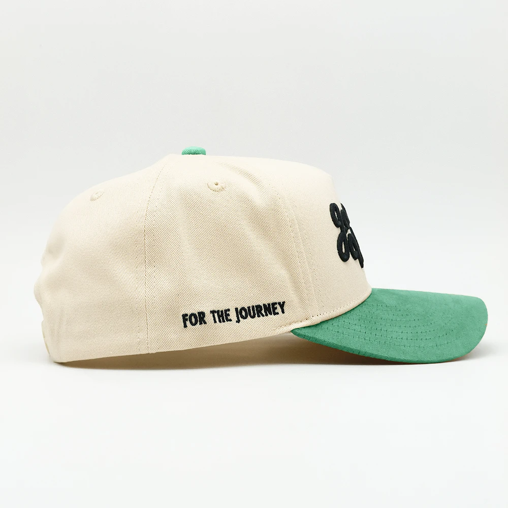 Middle crown Cotton Twill Retro Structured 5 panel cap Cotton Sports Baseball Cap gorras 3D puff Embroidery Custom Two tone hat