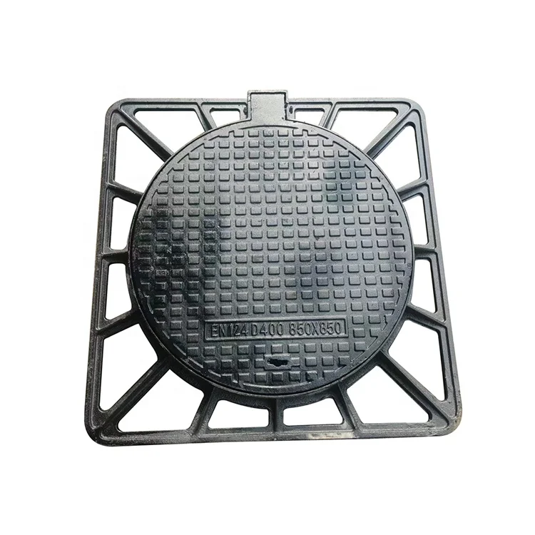EN124 D400 850*850 Cast Iron Ductile Iron Fuel Tank Rain Water Manhole Cover with Manhole key