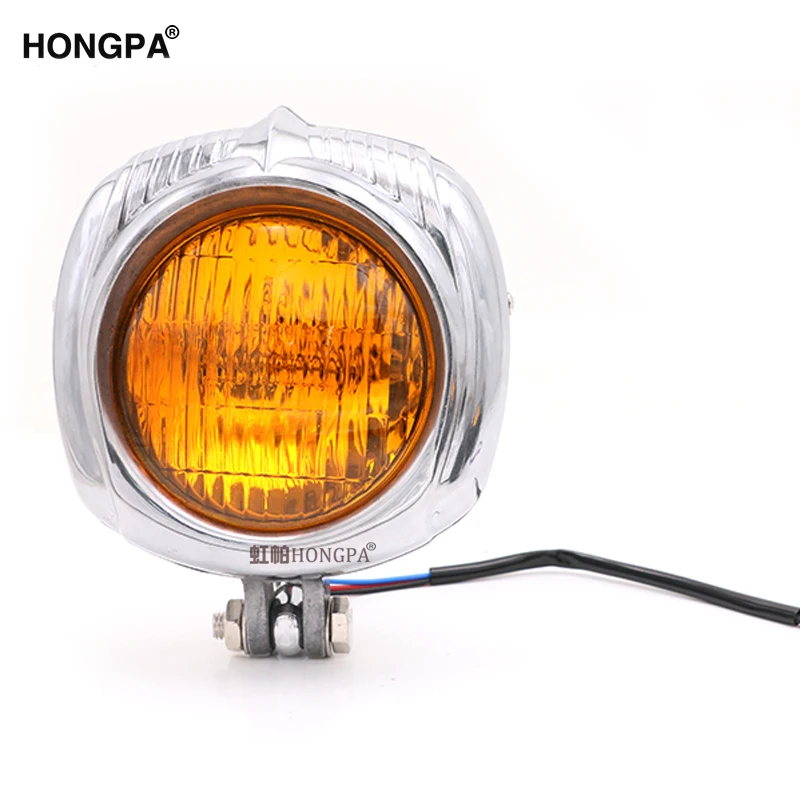 2019 New Retro Black / Chrome Motorcycle 12V Headlight For Harley CB CG Cafe Racer Chopper