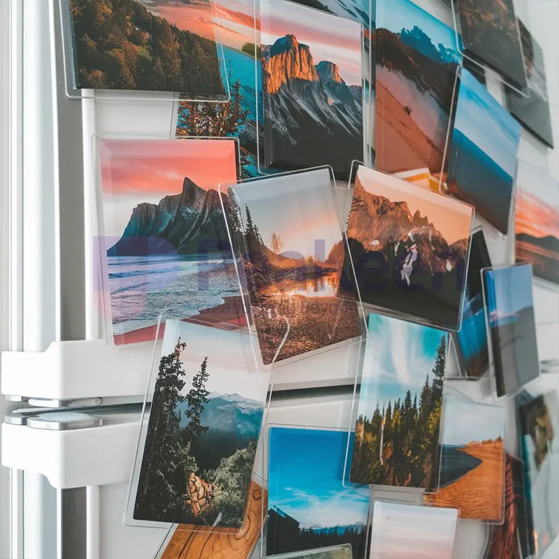 Promotional Personalised Acrylic Magnetic Natural Scenery Photo Frame Printing Refrigerator Stickers Fridge Magnet