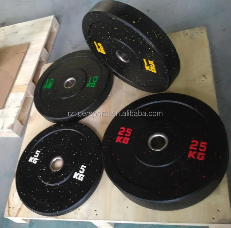 Gym Equipment Barbell Discs /plate Color Speckles Hi-temp Rubber Bumper Weight Plate