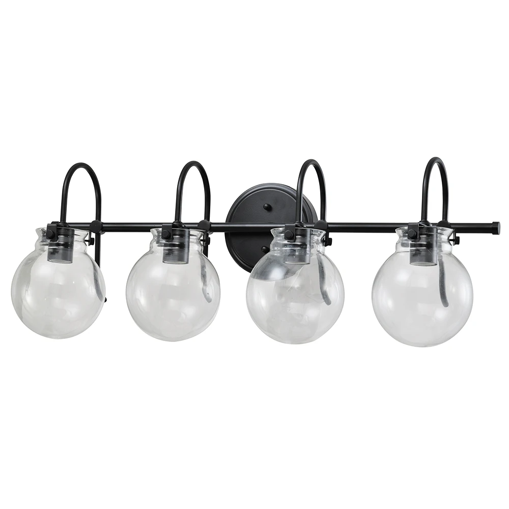 Черный металл роскошь, тщеславие настенный светильник 4 * E26-60W для ванной комнаты туалетный столик с сертификацией UL ETL