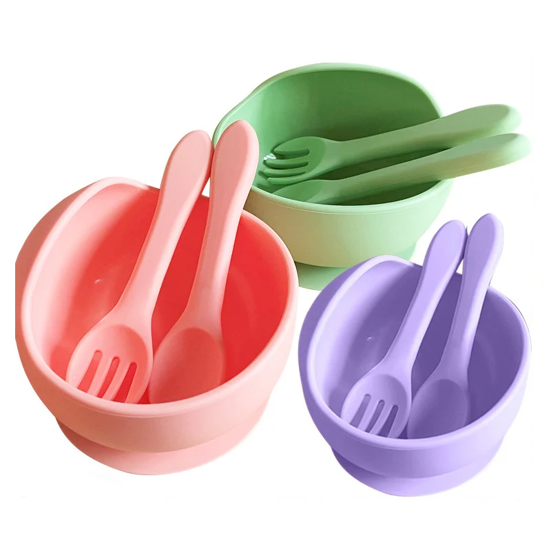 Custom Baby Feeding Food Children Storage Plates Bowl Silicone Portable Microwave Food Container Tableware