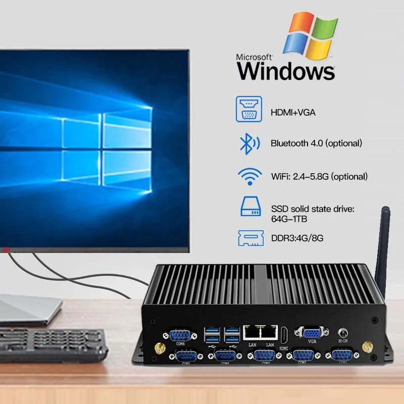 Мини-компьютер hm77 i3 i5 i7 4G 128G windows 10 игровой компьютер все в одном
