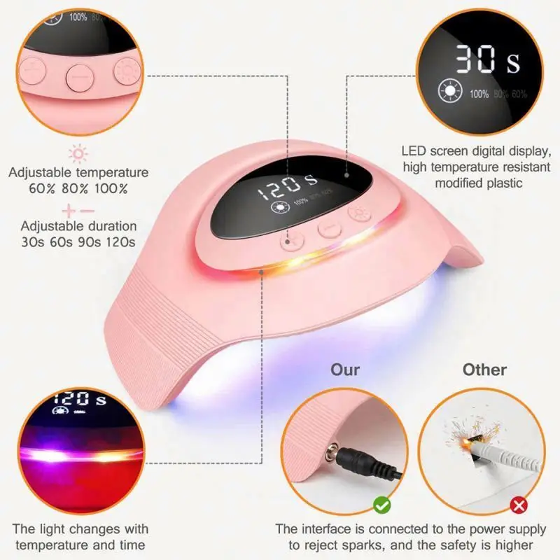 Rechargeable 32 LED lamp UV led gel dryer Colorful nail lamp for salon manicure