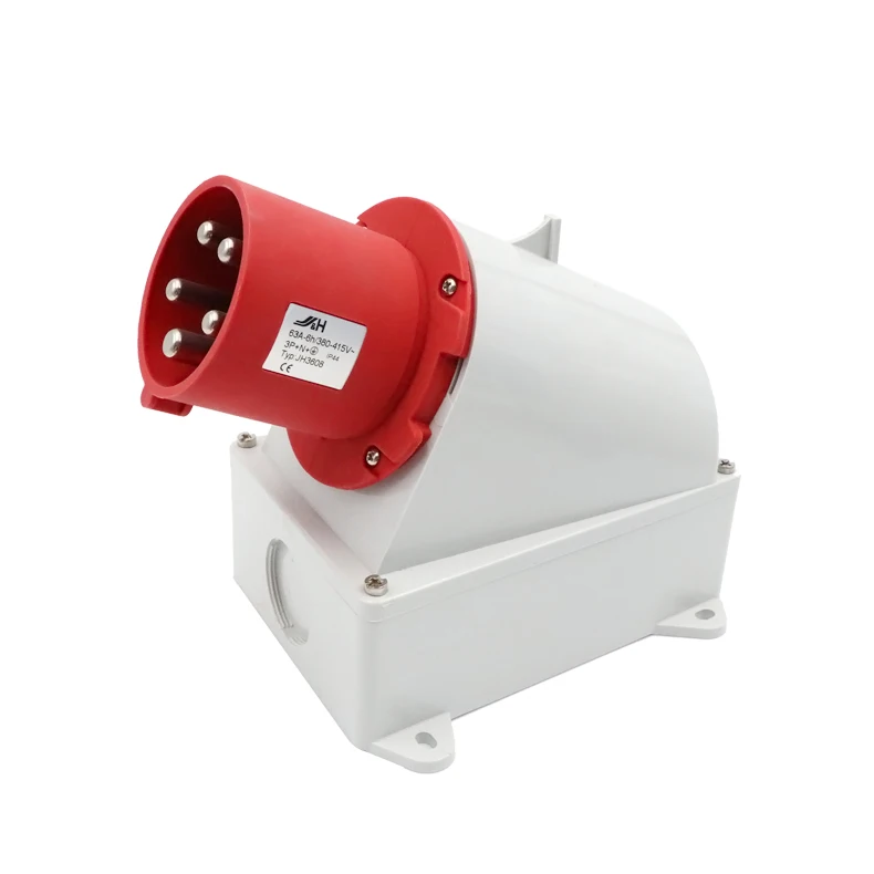 Factory 32A 4P IP44 Floor Socket PC 400V European Outdoor Socket Female Waterproof Industry Surface Mounted Socket