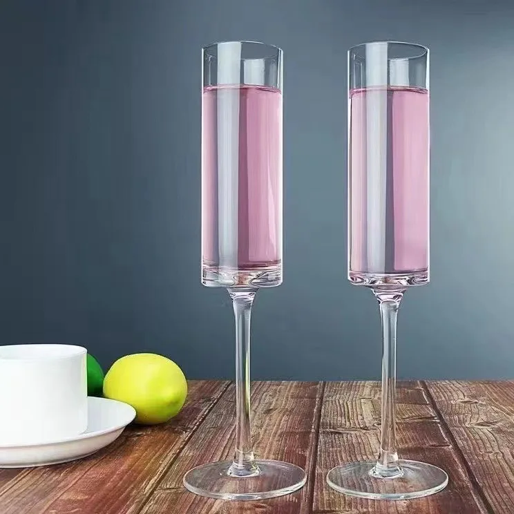 European usa market 6oz Hard clear Plastic Cup Wedding flute straight champagne glasses disposable