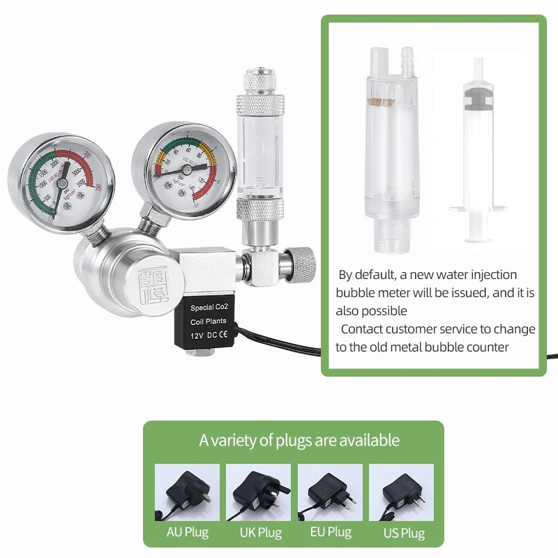OEM co2 reducing valve aquarium grass tank pressure reducer electromagnetic large double table co2 regulators Aquarium
