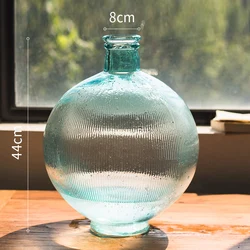 Dome blue large glassware vase vase decoration living room flower arrangement handmade Nordic space decoration