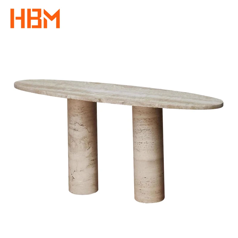 Modern Simple Natural Travertine Table Porch Table Villa Entrance Wall Table