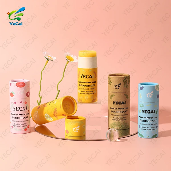 Organic Paper lipstick tube beauty lip balm paper tubes  Sustainable packaging solutions for solid fragrance sticks Cardboard
