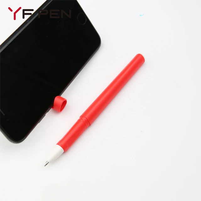Promotional Wholesale Plastic Mobile Phone Holder Stand Japanese Gel Ink Style Pen Refills 2 IN 1 Gel Pens