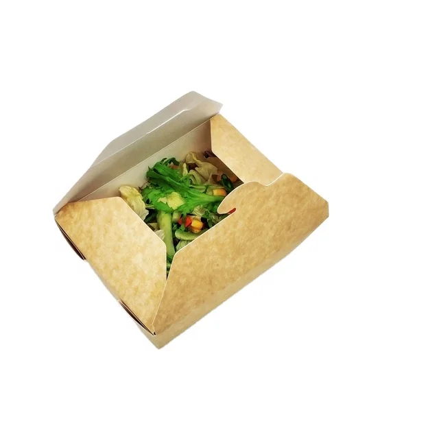 Promotion Brown Kraft Disposable Fast Food Paper Box