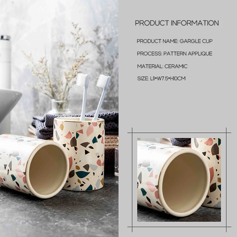 4 piece bathroom accessory set Tumbler Straw Set Bathroom Bathroom Accessories Set