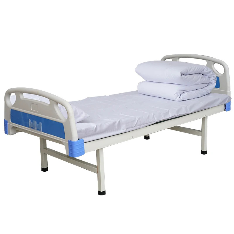 high quality manual hospital flat bed manually shaking the hospital bed stainless steel hospital manual bed with mattress