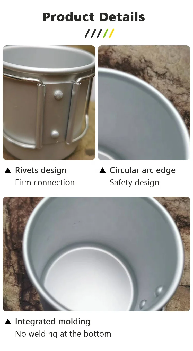 Travel mug cup Aluminium aluminium isolating handle outdoor camping travel cups,camping mug