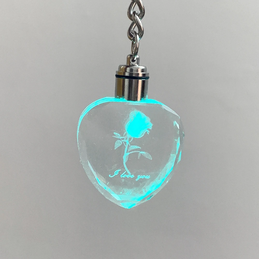 Factory Wholesale Car Brand Logo Key Chain Custom Crystal Keychain With Led Keyrings