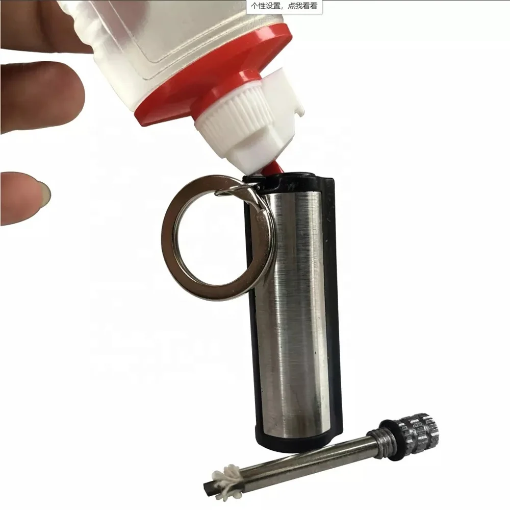 New arrival Camping Metal Match Fire Starter Gas Oil Flints Lighter With KeyChain