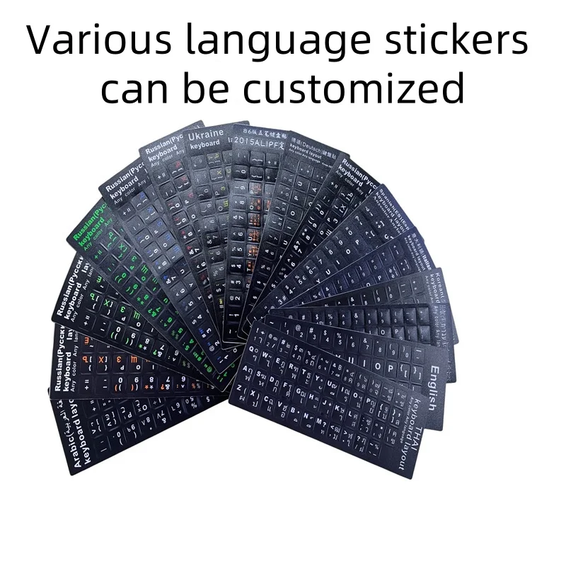 Wholesale High quality custom decorative computer stickers keyboard black background clear key sticker