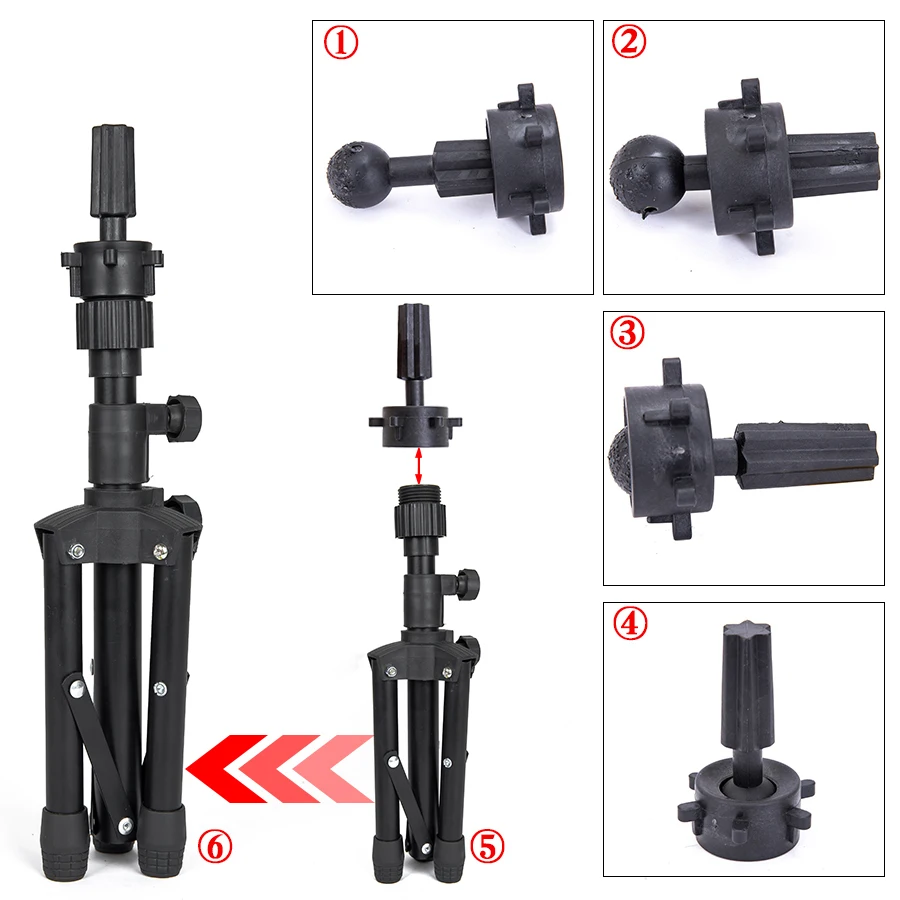 Durable Mini Wig Stand Tripod Adjustable Height Canvas Mannequin Training Head Stand Holder Table Tripod for Wigs Making Display