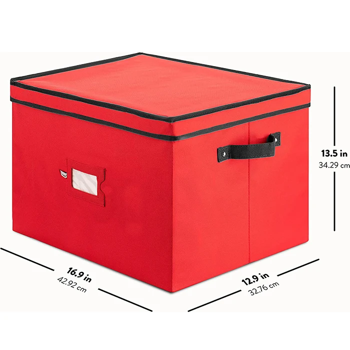 Christmas Ornaments Ball Storage Box Removable Trays Fit up 64 Ball Foldable Christmas Storage Box