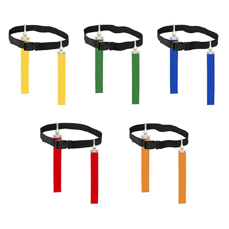 Custom Adjustable Colored Ribbon Waist Strap Belt Football Flags Belt For Soccer Team Player Accessories