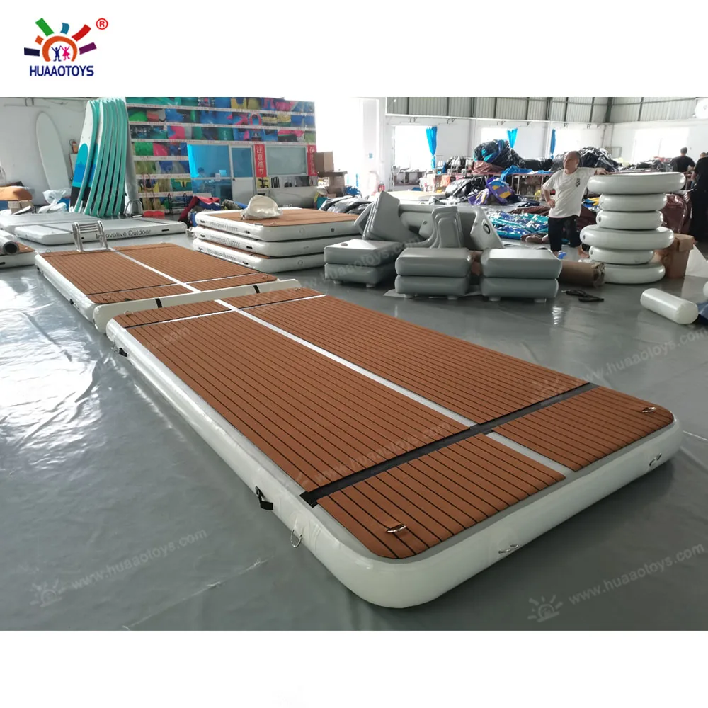 Drop stitch PVC Ocean multi person party inflatable floating Dock Jet Ski Inflatable dock platform