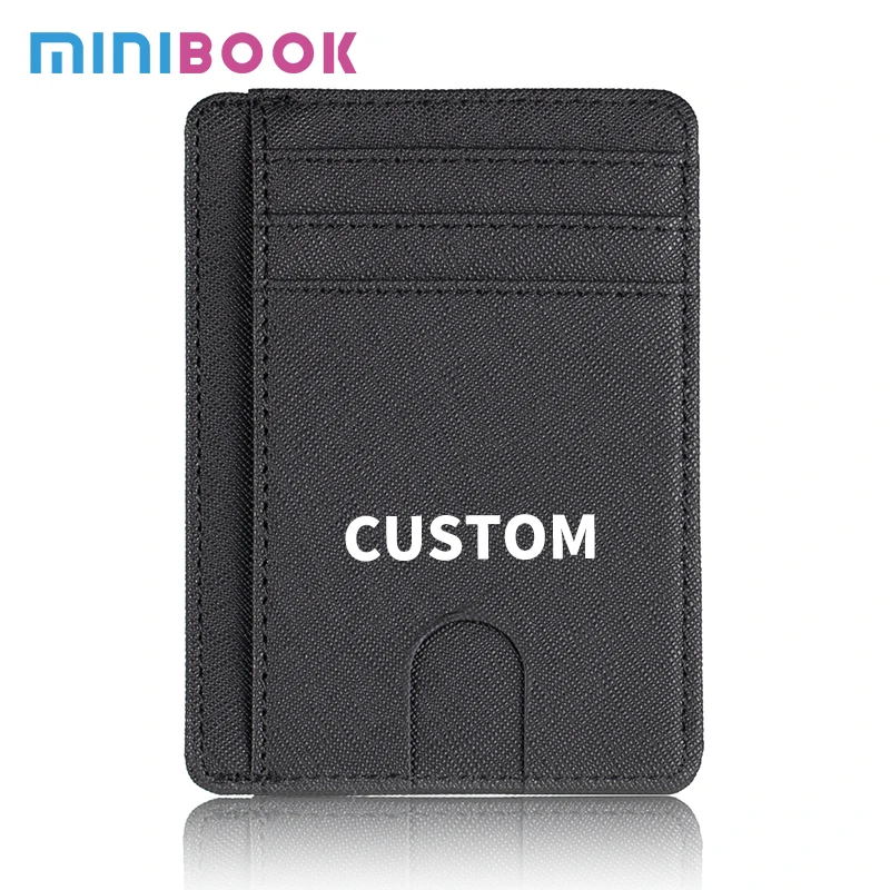 OEM custom fashion RFID front pocket wallet minimalist secure thin credit card holder