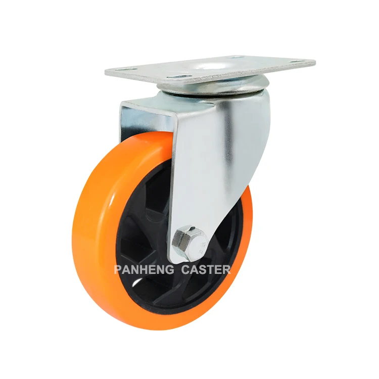 
High Quality Medium Duty 3 Inch 4 Inch 5 Inch Orange PVC Caster Wheel 