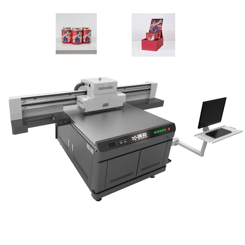 Plastic Leather PVC Flatbed Inkjet Printing Machine High Speed Industrial Varnish UV Inkjet Printer