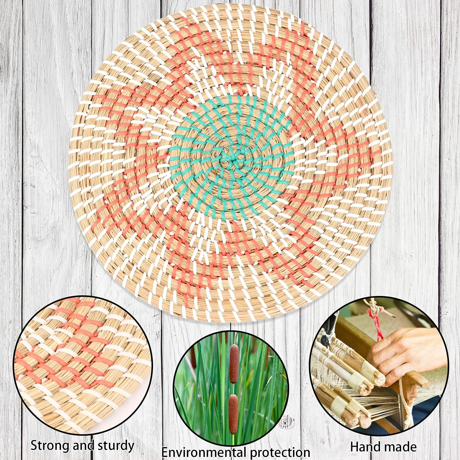 New style Round Seagrass Decor Wall Home Decor Seagrass Wall Hanging Baskets manufactured in Vietnam