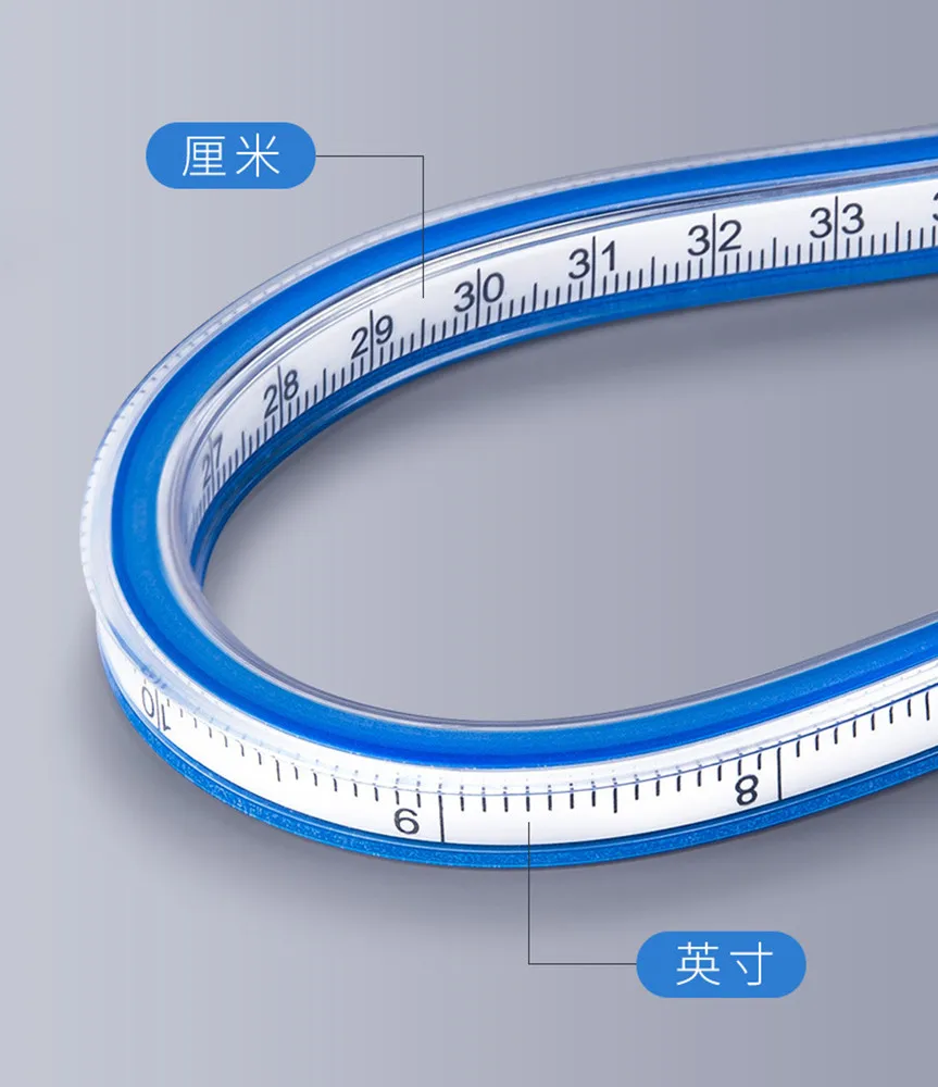 ML Wholesale 40CM Plastic Flexible Curve Ruler for Art Painting & Engineering Design/Bending Ruler Snake rules