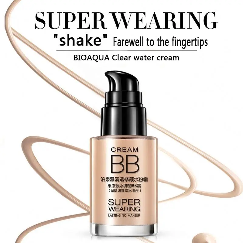 customized OEM ODM BIOAQUA natural cosmetic whitening bb liquid brightening makeup bb cream for dry skin