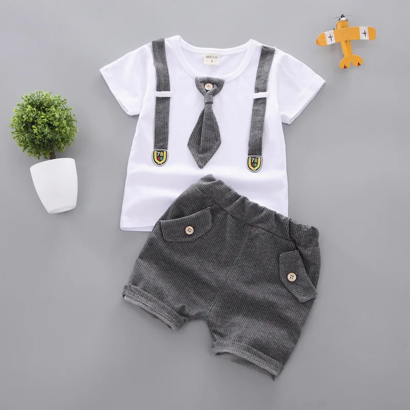 Boys Clothing Sets 2020 Summer baby boy clothes 2 years Casual Gentleman 2pcs Outfits Children Sport Suit 1 2 3 4 Year