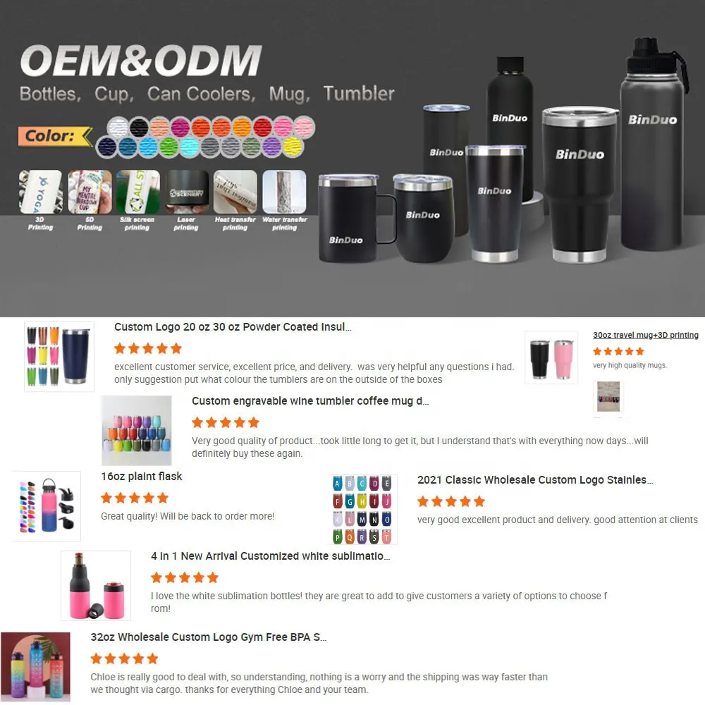 Custom 12oz 14oz 16oz double wall vacuum camping stainless Steel BPA free powder coated insulated travel coffee mug with handle