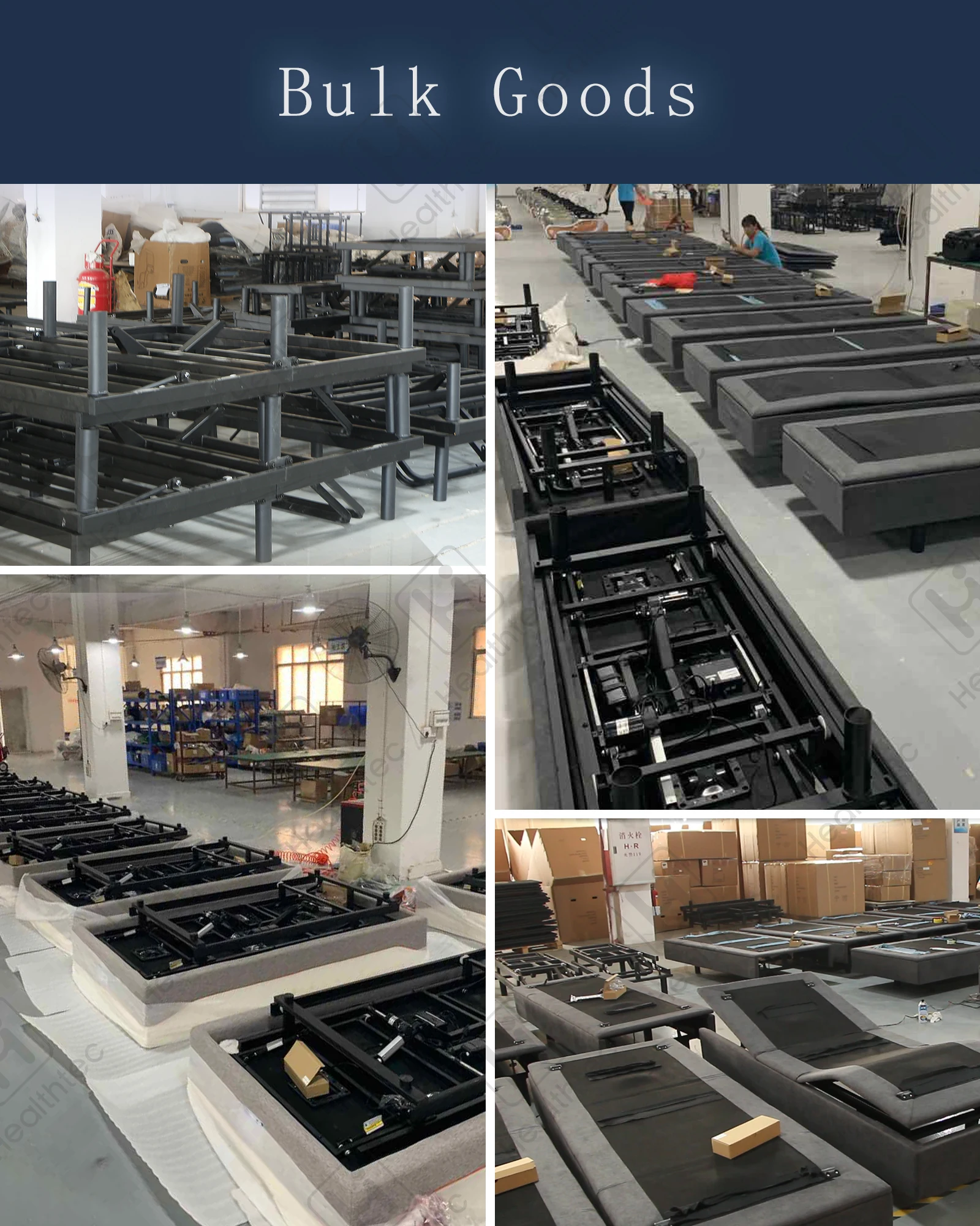 Healthtec bedroom furniture modern luxury okin motor metal vibrating massage electric adjustable bed frame with mattress