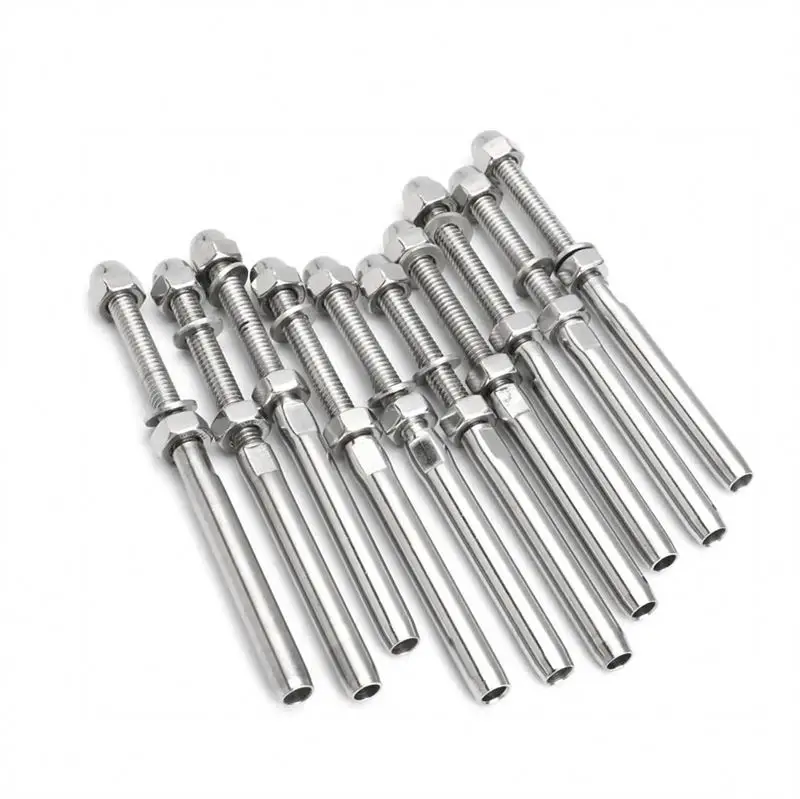 T316 Stainless Steel Swage Threaded Stud Tension End Fitting Terminal Hand Swage Tensioner Cable Railing Kit