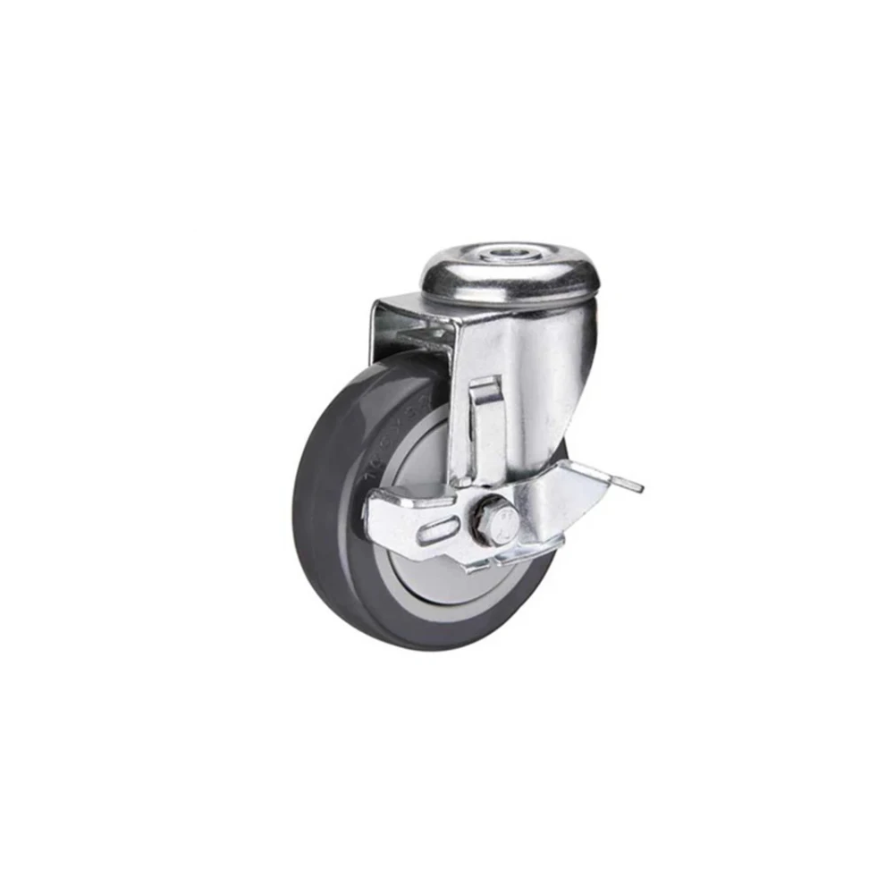 
5in Stem Swivel PU caster with side brake 