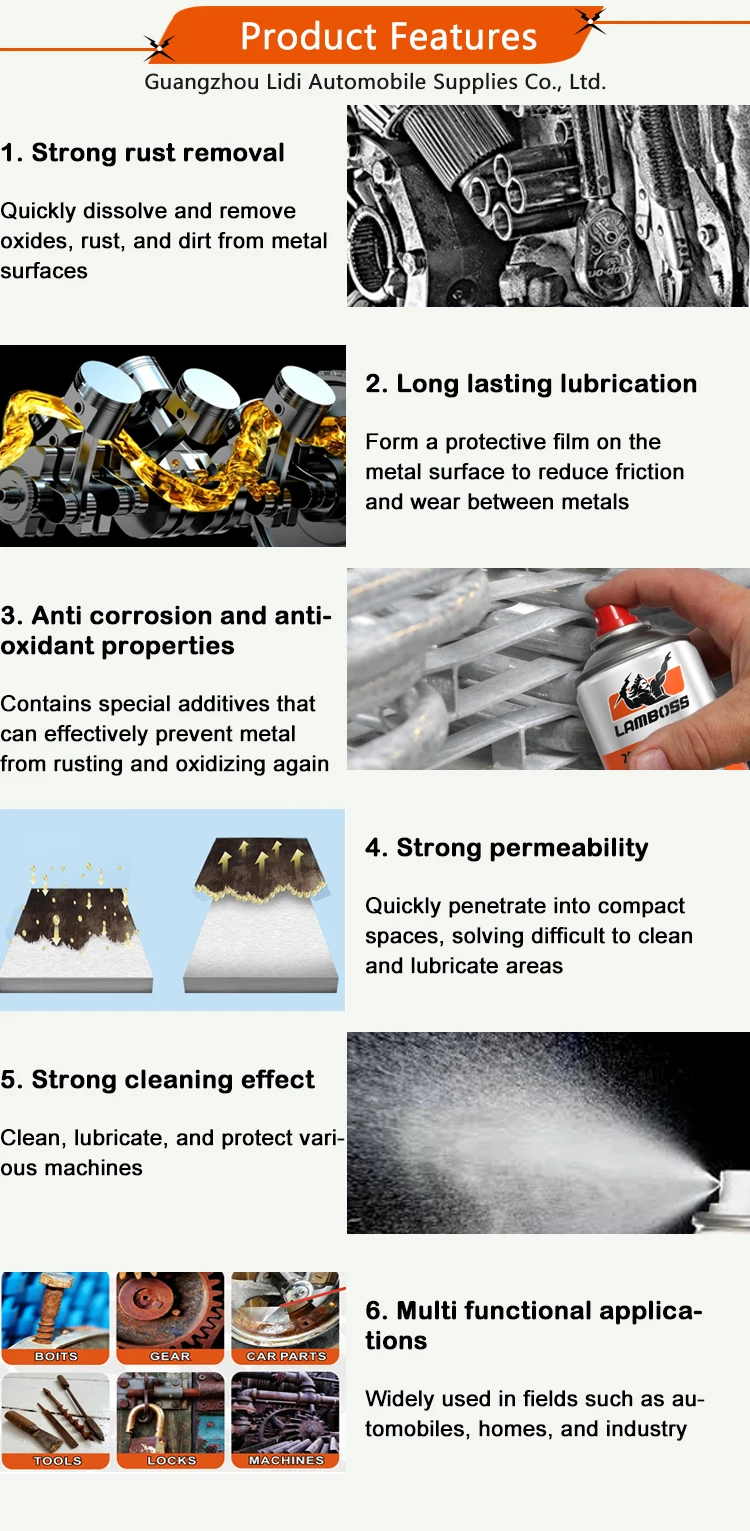 LAMBOSS Muliti purpose anti rust lubricant supplies china long term anti rust lubricant spray