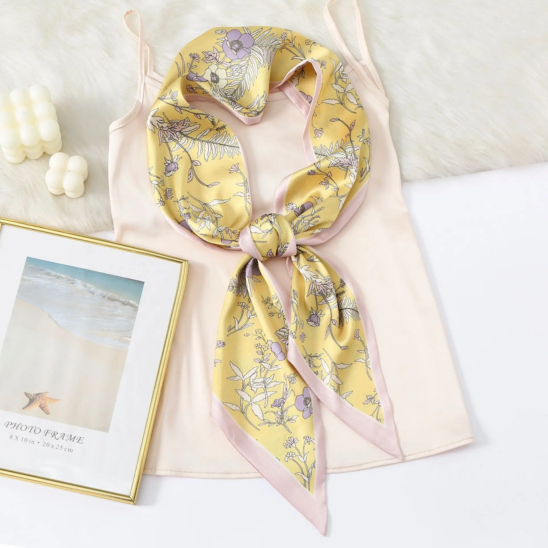 satin ribbon in spring and summer long silk scarf