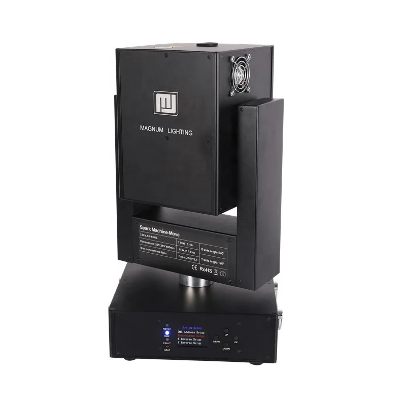 New Arrival Indoor/outdoor Moving Head 750W DMX Cold Spark Fountain Machine for Stage
