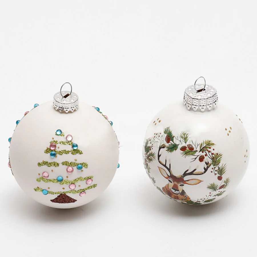 Custom Print Glass Ball Christmas Tree Hanging Ornament Decoration Pendant
